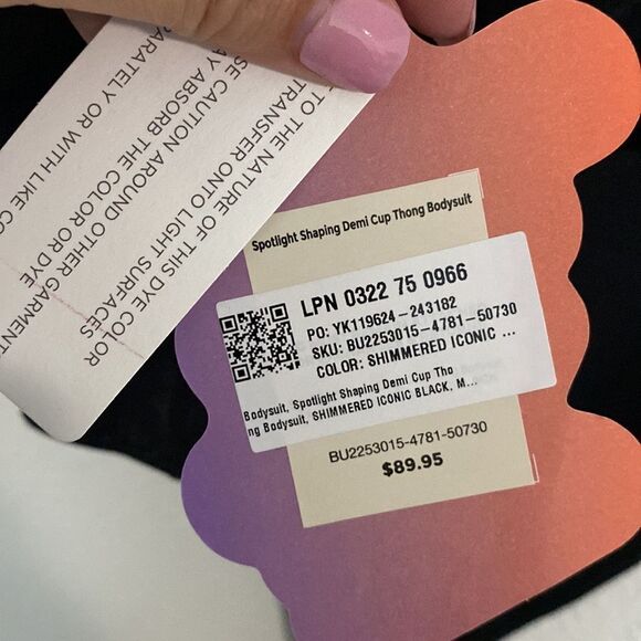 NWT- YITTY- Spotlight shaping Demi cup bodysuit-Shimmered Iconic black- Size Med - Picture 11 of 13